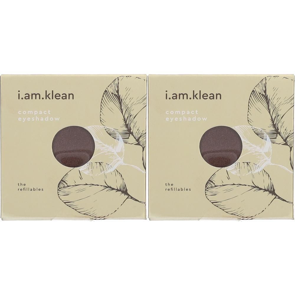 Deux paquets de fard à paupières compact i.am.klean marron.
