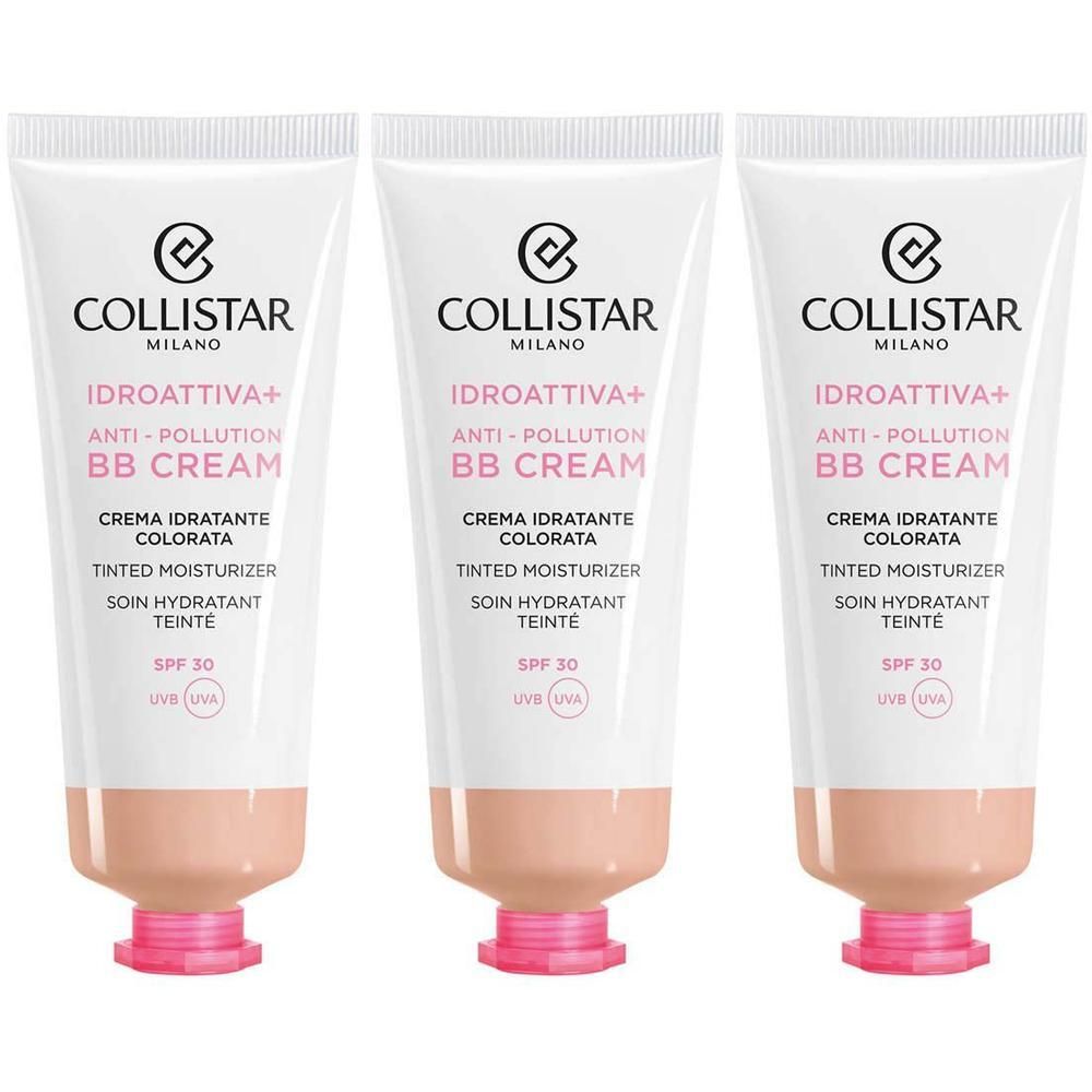 Drie tubes Collistar Anti-Pollution BB Cream met SPF 30.
