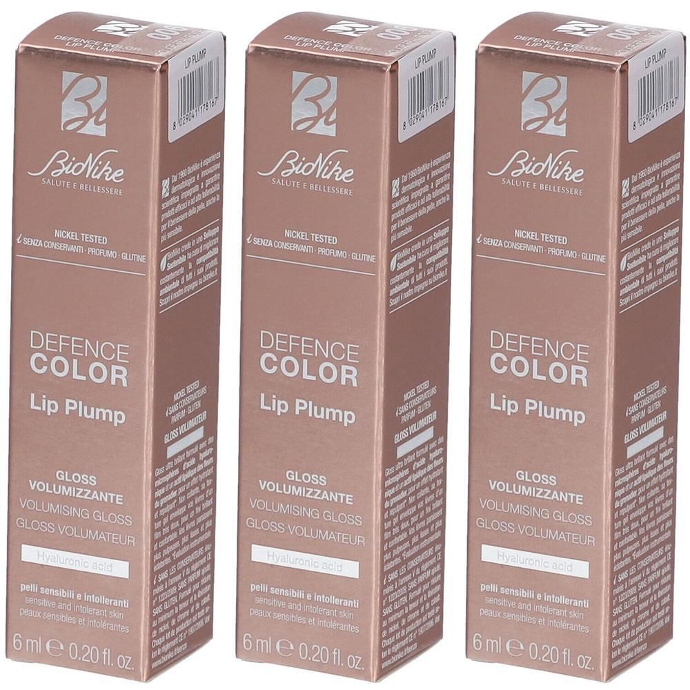 BioNike Defence Color Lip Plump Gloss, 6ml. Trois paquets.