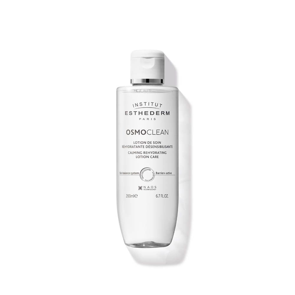 Un flacon Institut Esthederm Osmoclean Lotion de Soin Réhydratante Désensibilisante, 200ml.