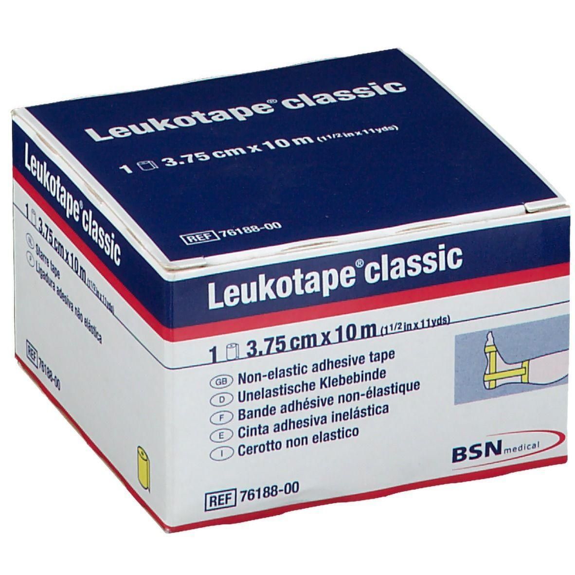 Leukotape Classic tape, 3,75 cm x 10 m, niet-elastisch.