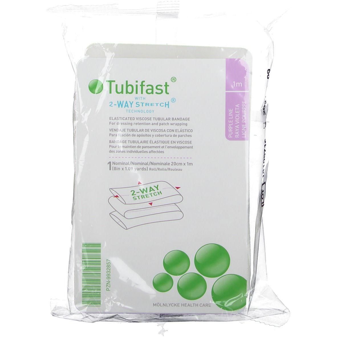 Bandage tubulaire élastique Tubifast 2-Way Stretch, 20 cm x 1 m, mauve.