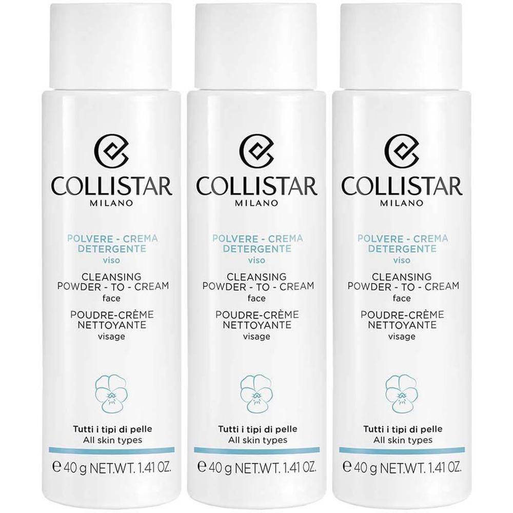 Drie flacons Collistar Poudre-Crème Nettoyante Visage, 40g.
