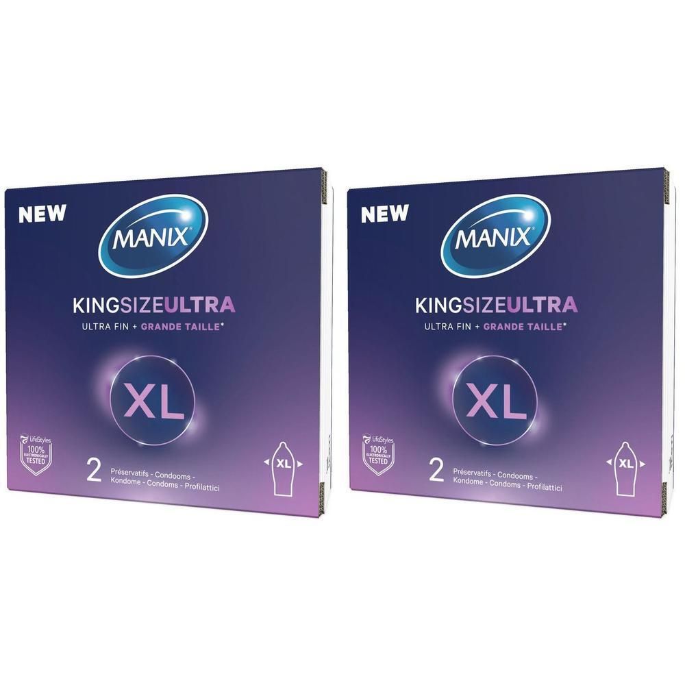 Twee pakken Manix King Size Ultra condooms, maat XL.