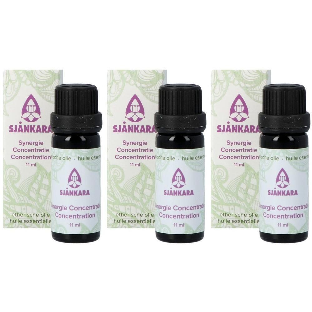 Drie flesjes Sjankara concentratie etherische olie, 11 ml.