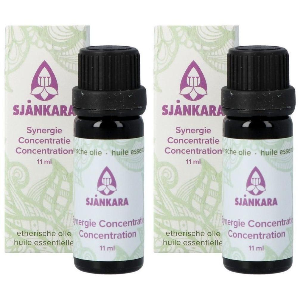 Deux flacons de 11ml d'huile essentielle SjäNkara Concentration Synergie.
