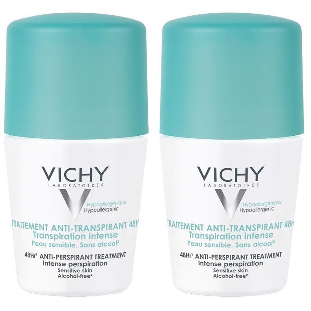 Vichy Déodorant Transpiration Intense 48H | Gevoelige huid | Aluminiumzouten om effectief de zweetproductie te verminderen
