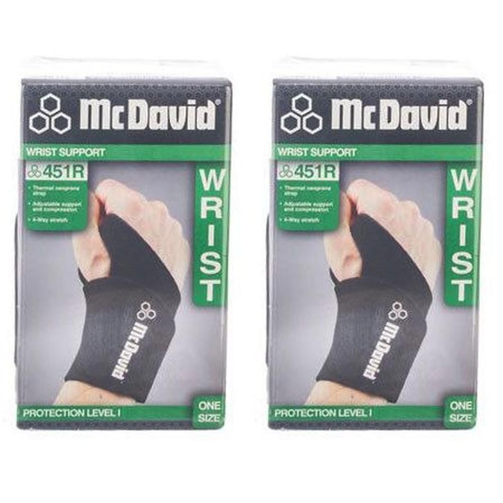 Support poignet McDavid 451R, noir, taille unique. Niveau de protection I.