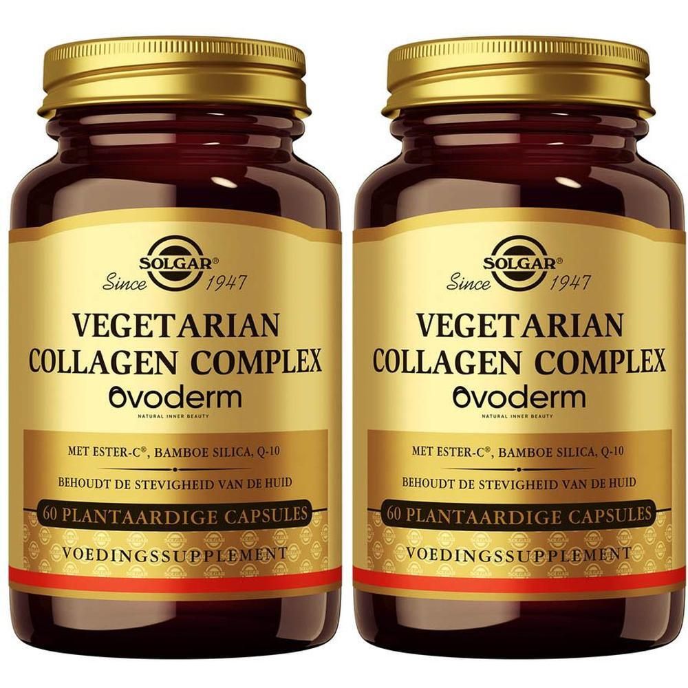 Deux flacons de Solgar Vegetarian Collagen Complex Ovoderm, 60 gélules végétales.