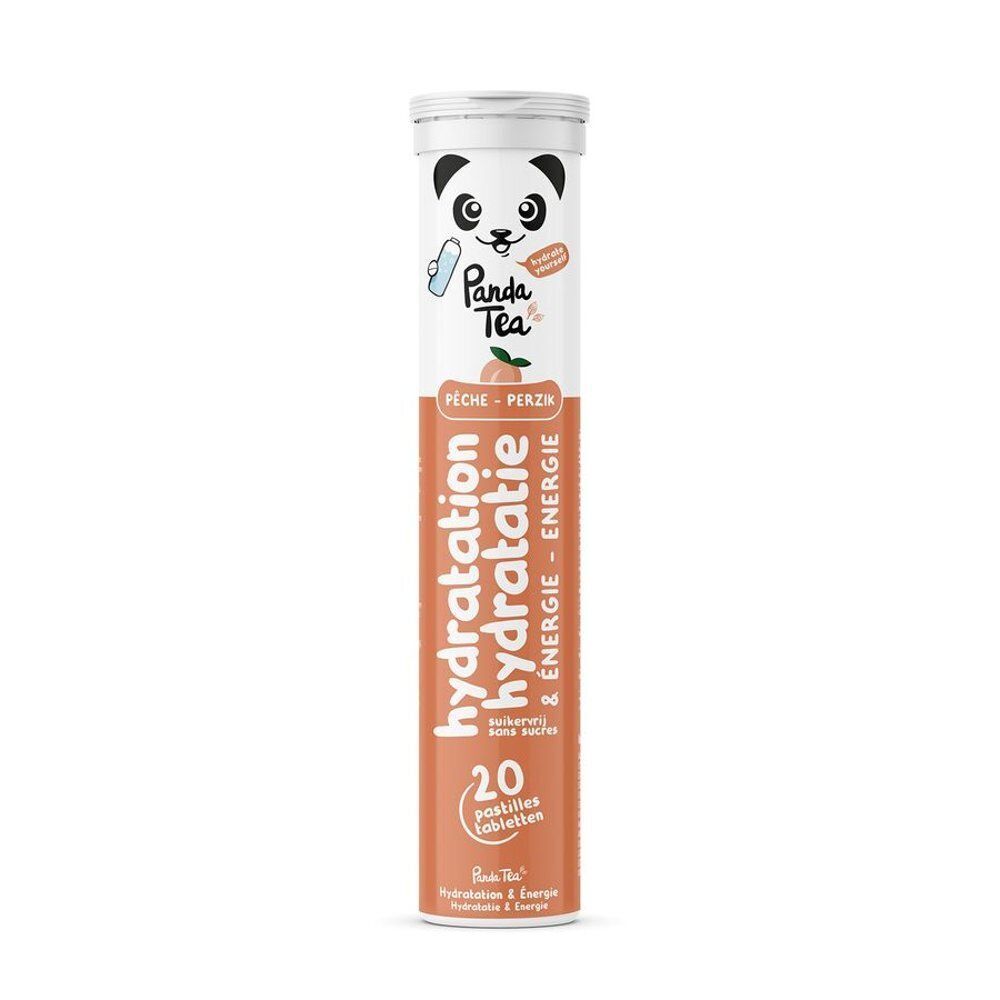Un tube Panda Tea Hydratation Pêche, 20 comprimés effervescents.