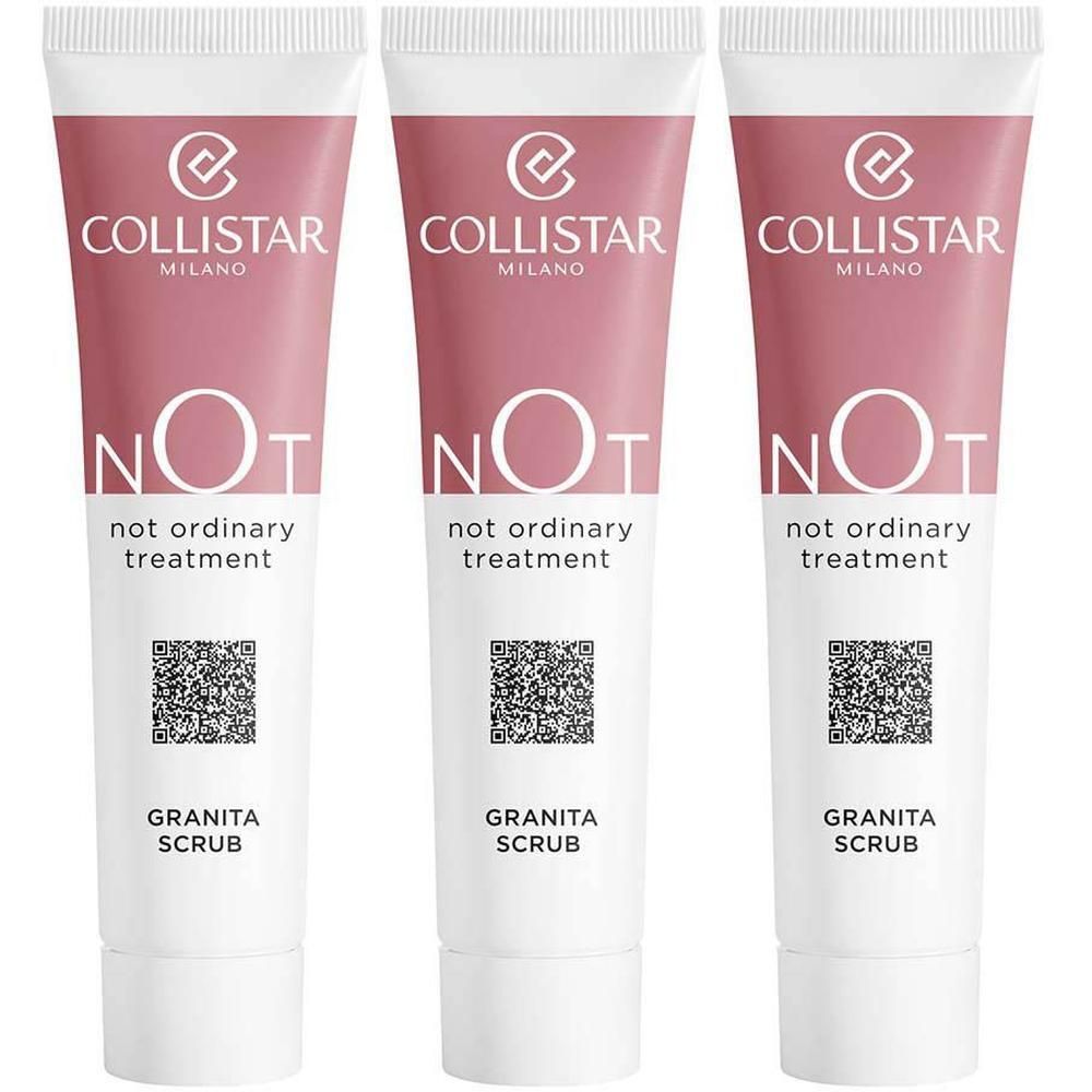 Trois tubes de Collistar Granita Scrub, design rose et blanc.
