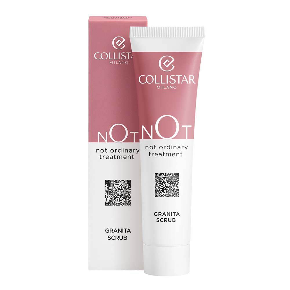 Een tube Collistar Granita Scrub naast de roze en witte verpakking.