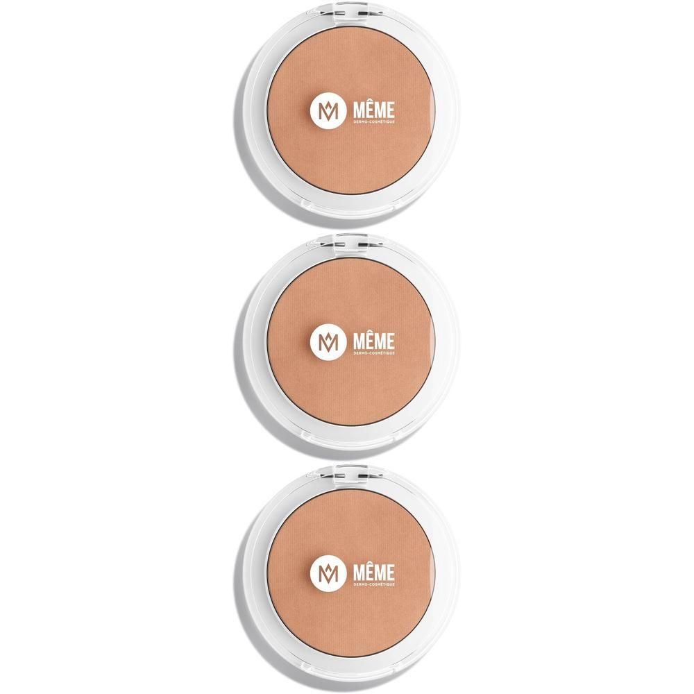 Drie bronzing poeders in ronde verpakkingen met transparante deksel.