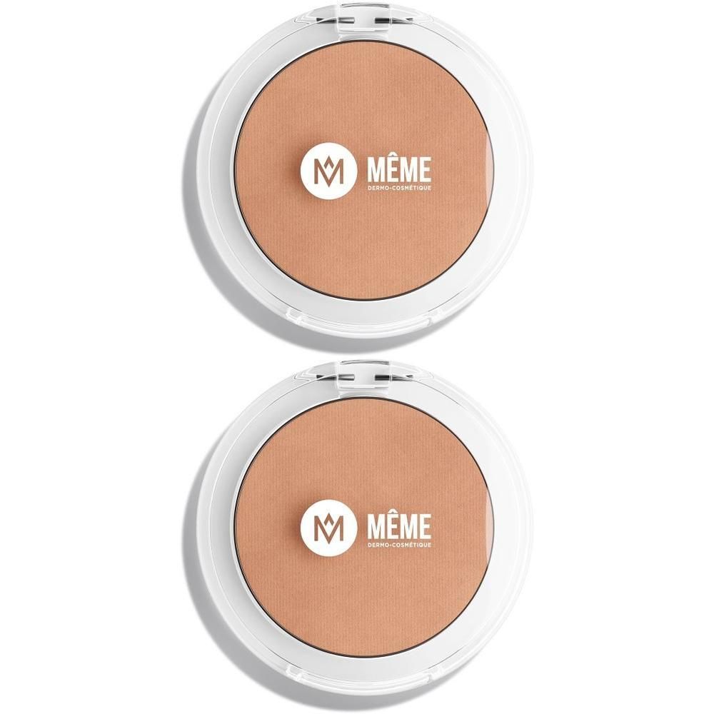 Twee bronzing poeders in transparante doosjes met MÊME logo.