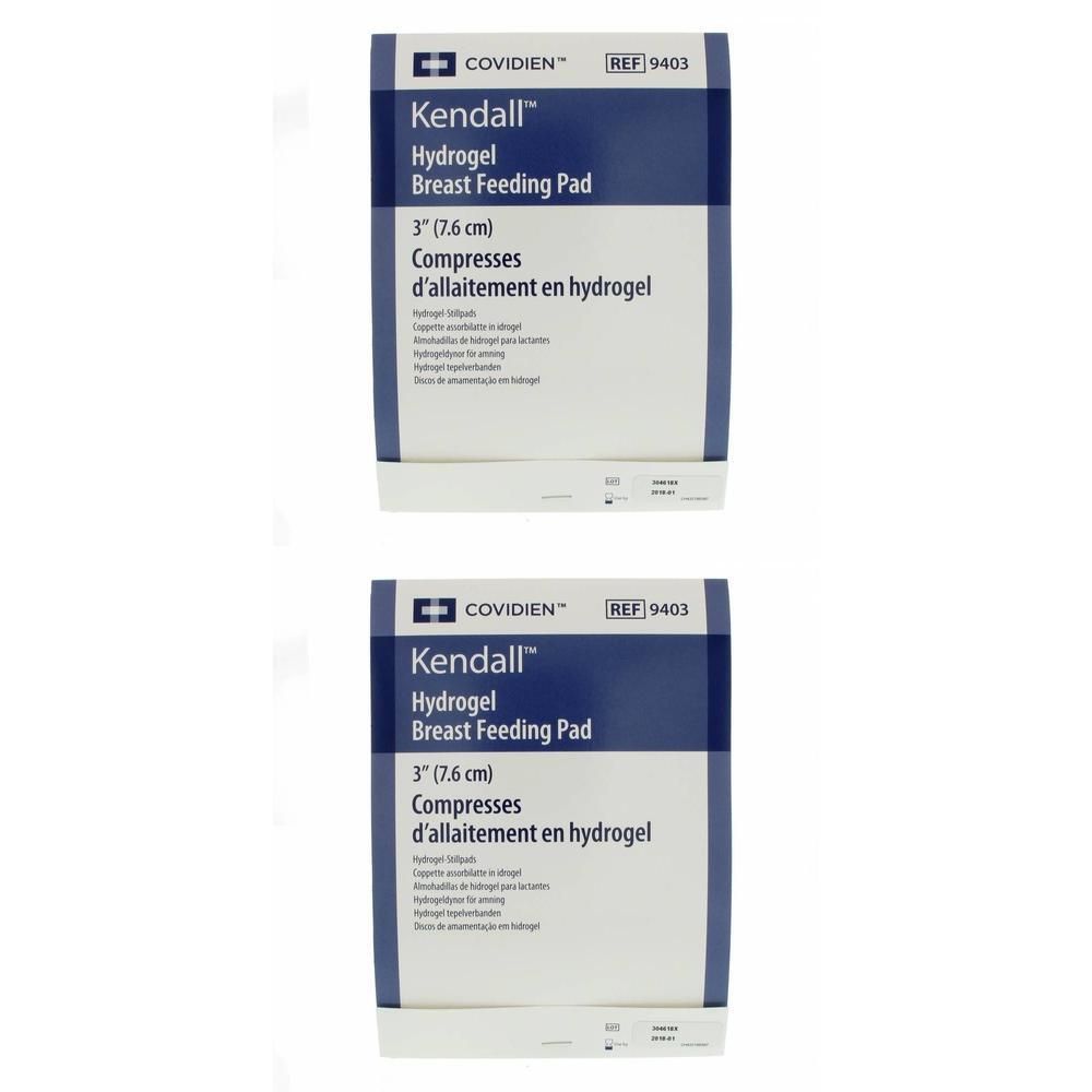 Compresses d'allaitement en hydrogel Kendall, 3 pouces (7,6 cm). Paquet de deux.