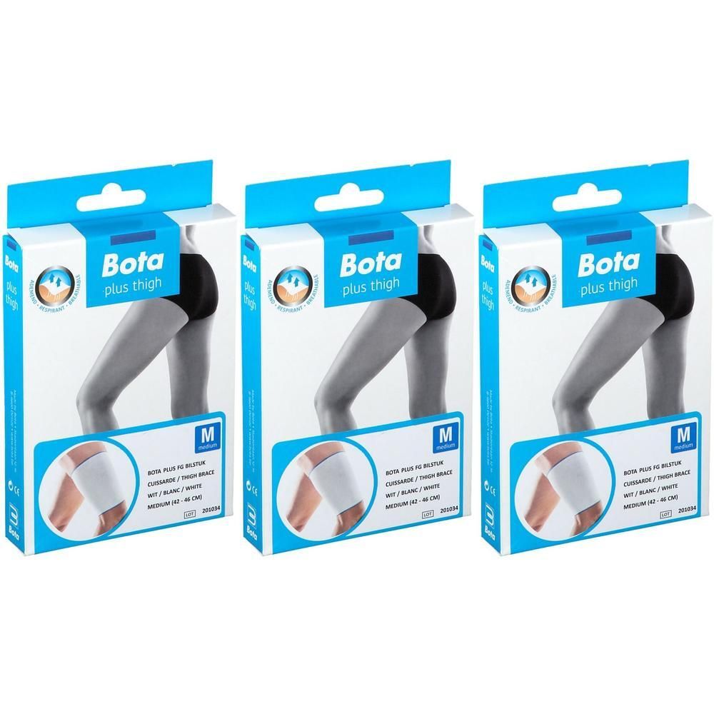 Drie verpakkingen Bota Plus Dijbeenbrace, wit, maat M.