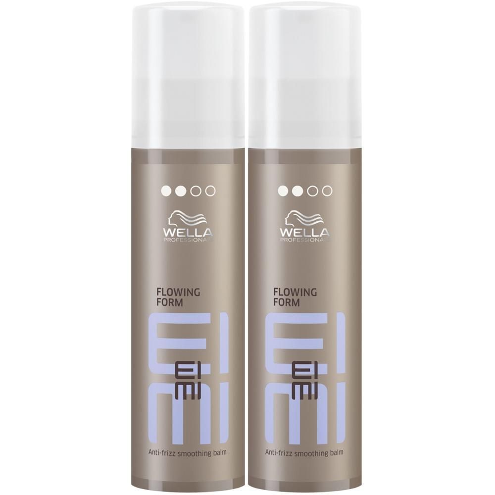 Twee flacons Wella Professionals EIMI Flowing Form anti-frizz gladmakende balsem.