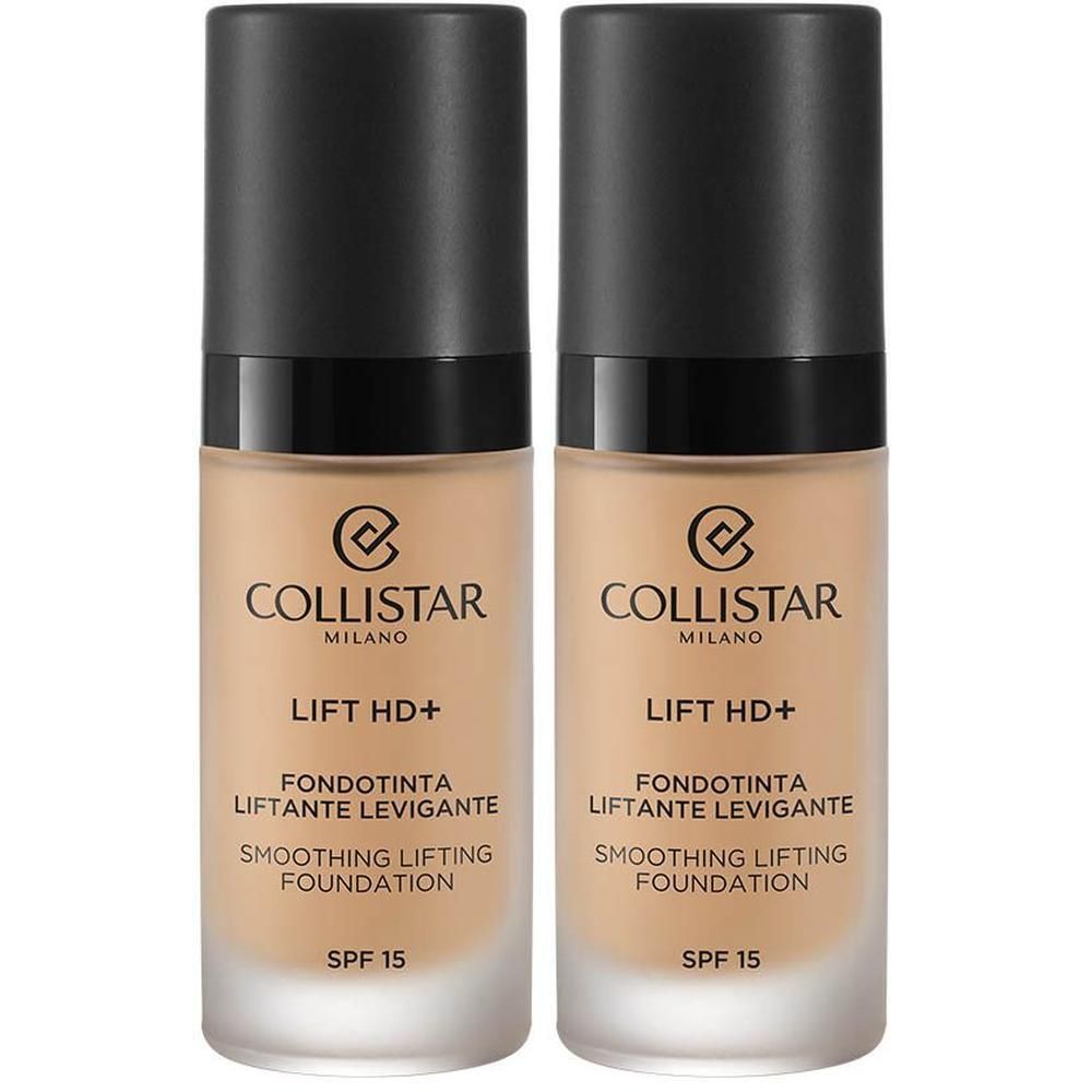 Twee flessen Collistar Lift HD+ Foundation met zwarte dop en SPF 15.