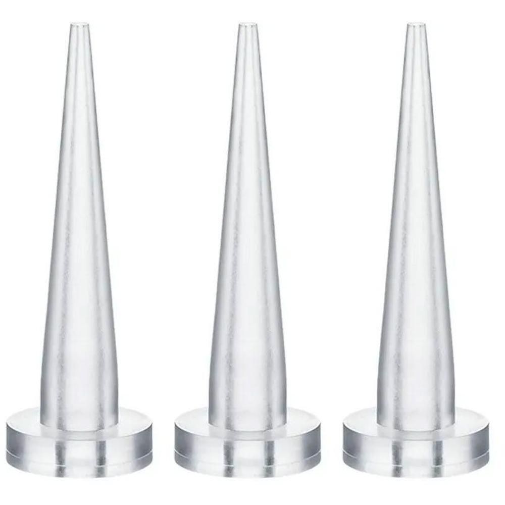 Trois embouts transparents pour sonde digitale avec une base plate.
