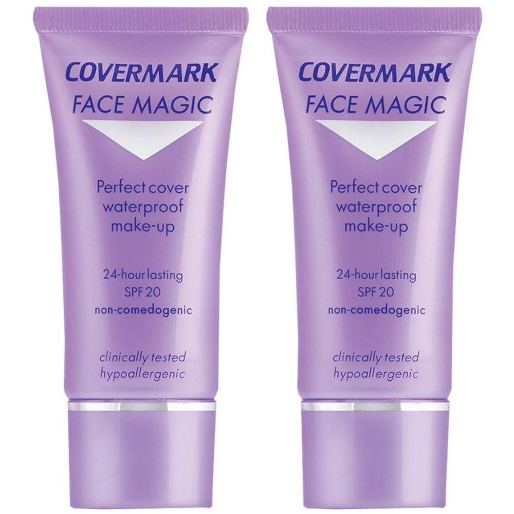 Twee tubes Covermark Face Magic make-up, waterproof, SPF 20.