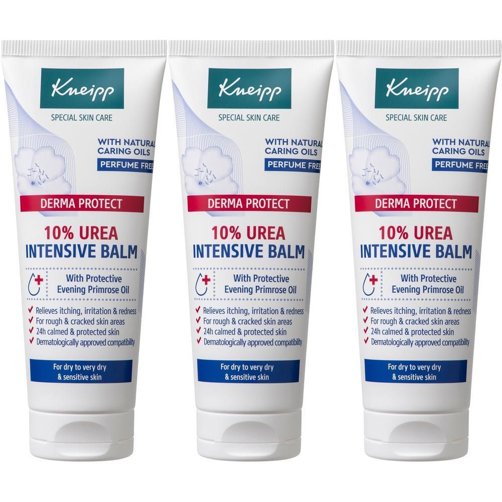Drie tubes Kneipp Derma Protect 10% Urea Intensive Balm.