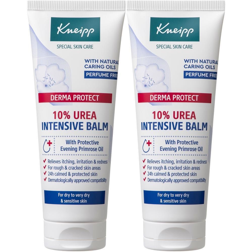 Deux tubes de baume intensif Kneipp Derma Protect à l'urée.