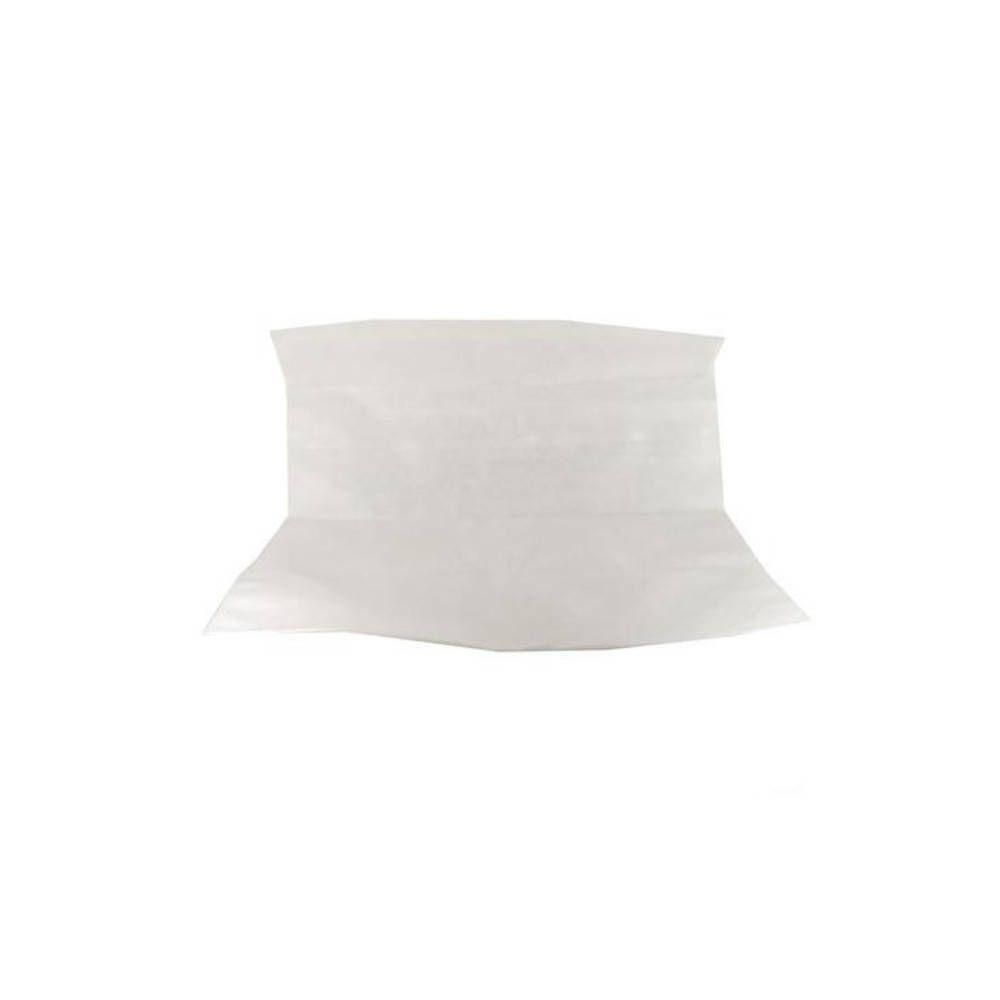 Sac blanc rectangulaire aux coins arrondis, en matière fine.