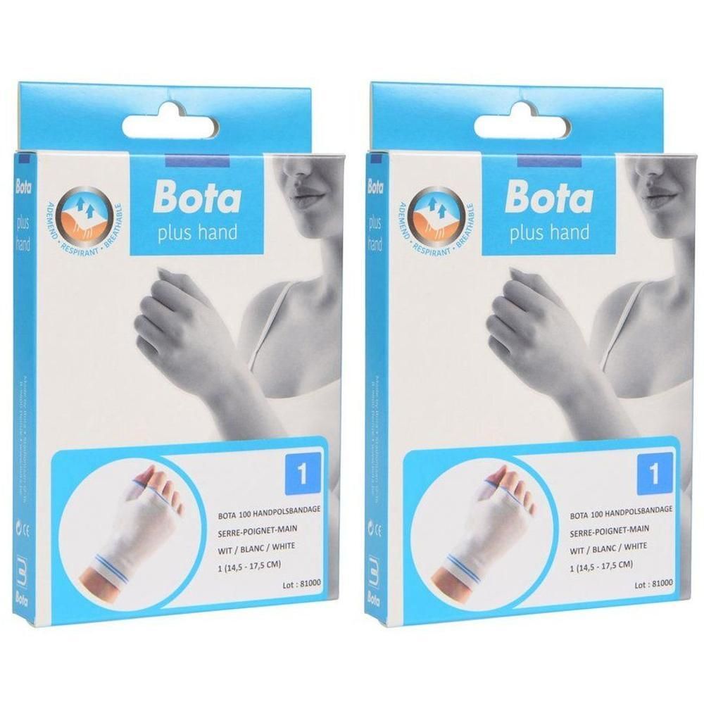 Deux paquets de Bota Serre-Poignet-Main + Pouce, blanc, taille 1 (14,5-17,5 cm).