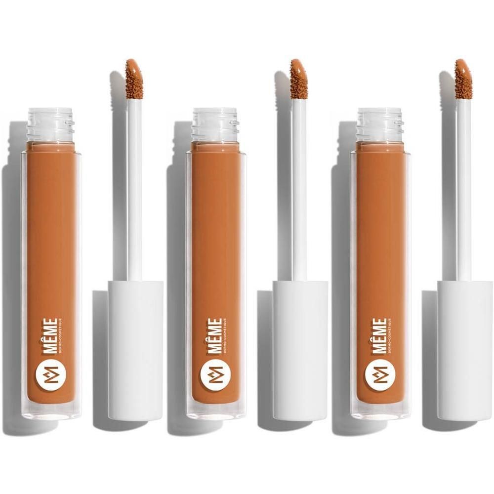 Vier vloeibare concealers met witte dop en applicator, tint 5 - Donker.
