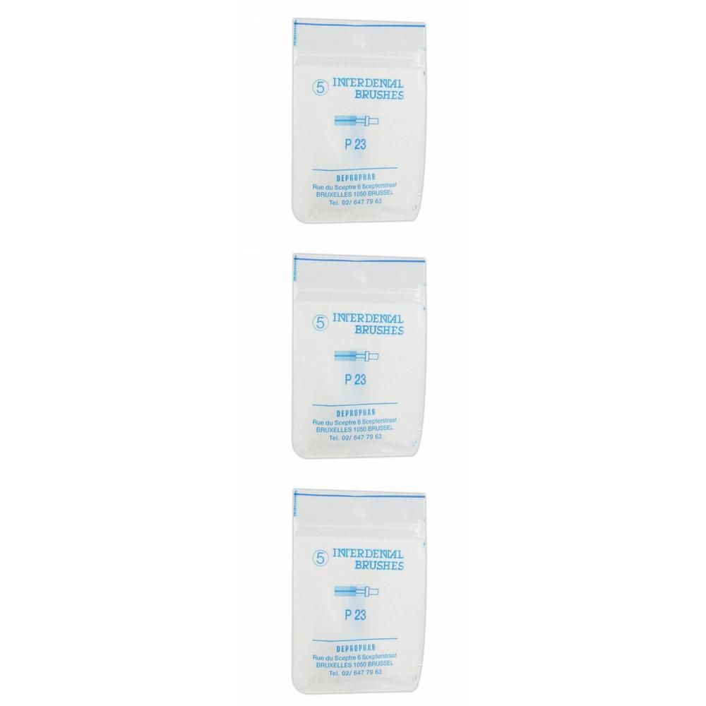 Trois paquets de 5 brosses interdentaires P 23.