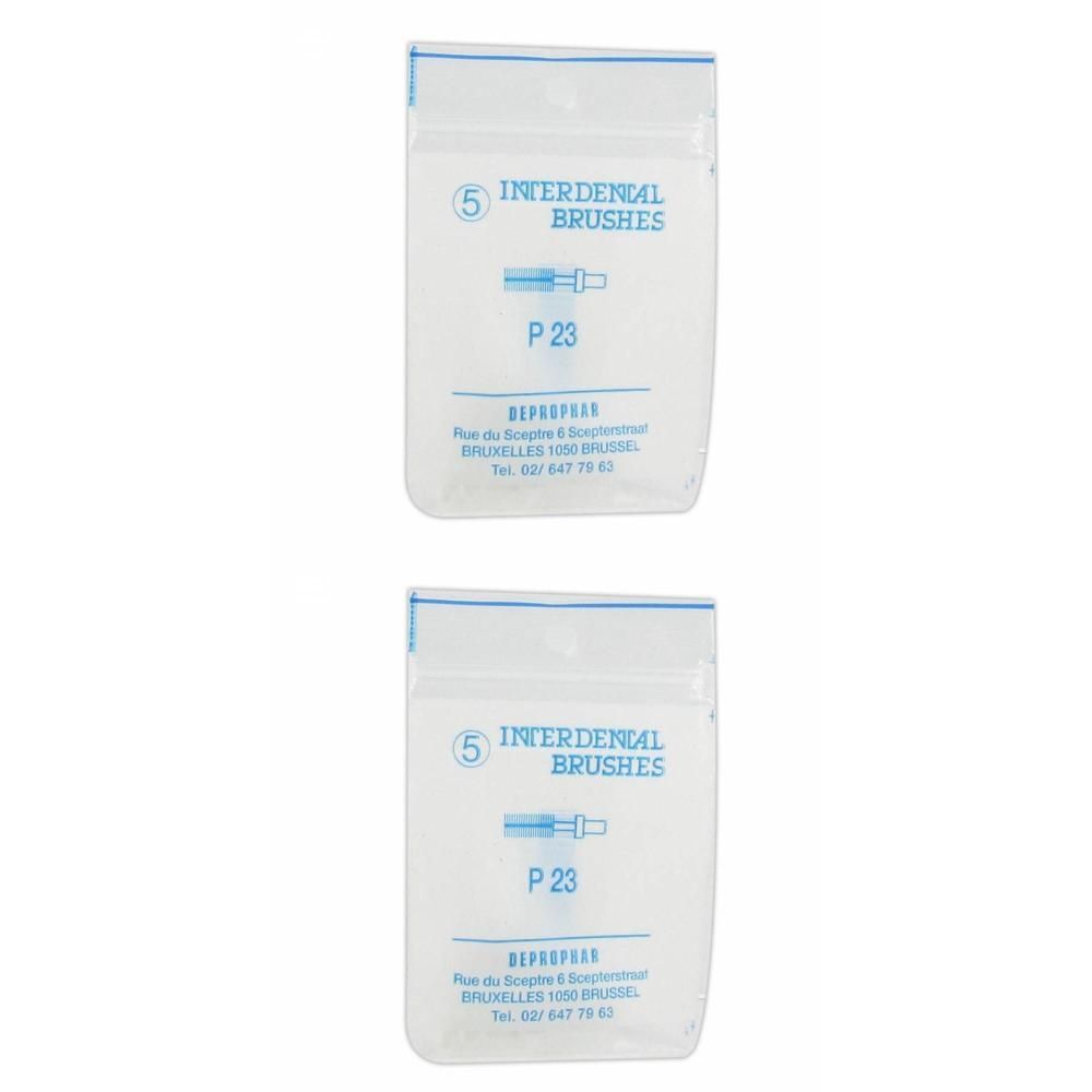 Verpakking van 5 interdentale borsteltjes, model P 23.