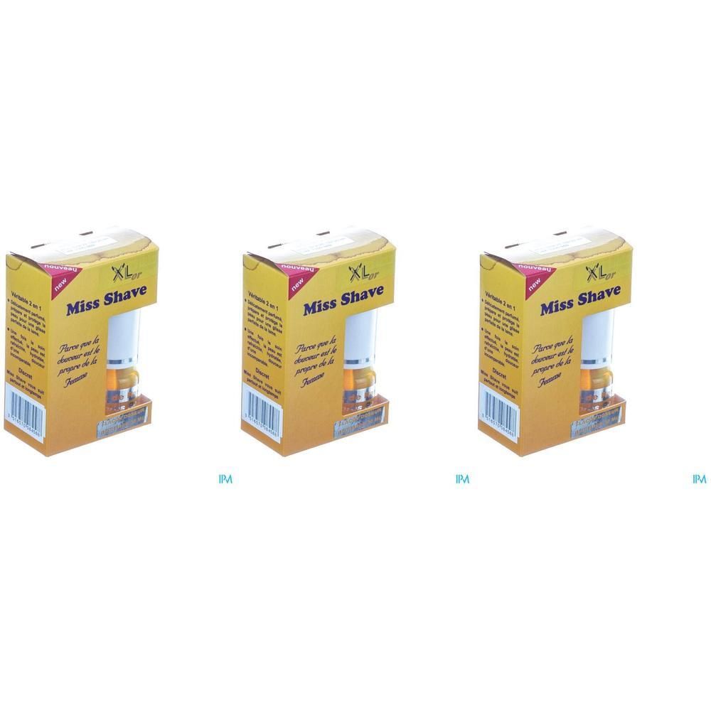 Trois paquets du produit de rasage Miss Shave 2 en 1.