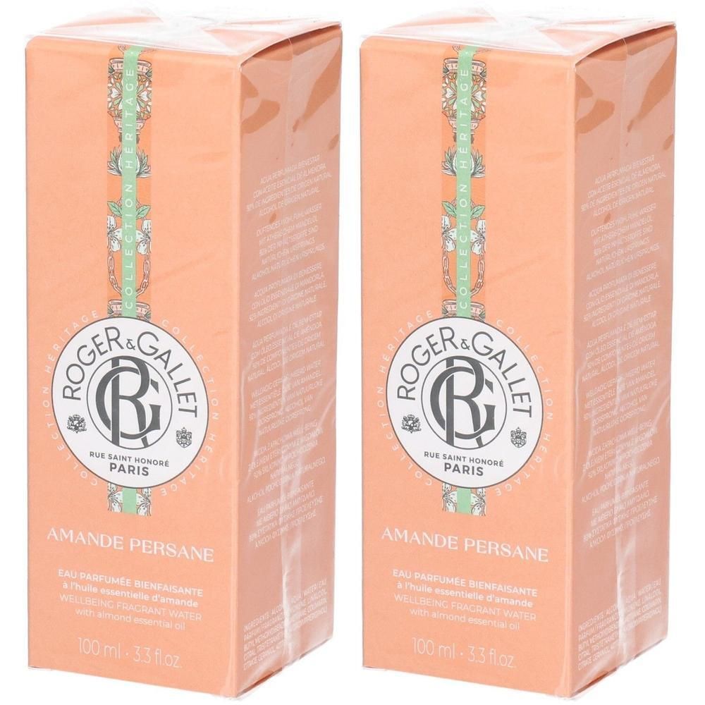 Twee dozen Roger & Gallet Eau parfumée bien-être Amande Persane, 100ml.