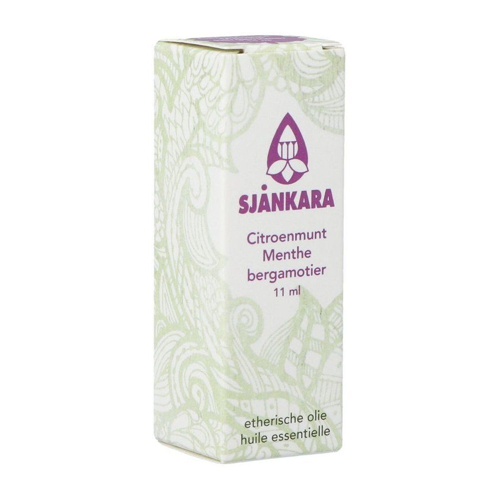 Een doosje Sjankara Etherische Olie Citroen Munt Bergamot, 11 ml.