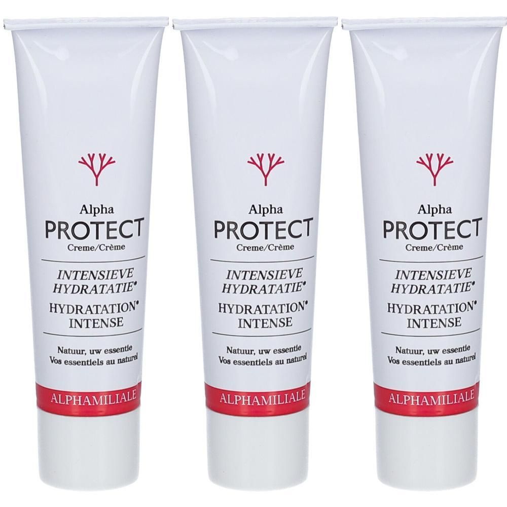 Drie tubes Alpha PROTECT Creme/Crème met intensieve hydratatie.