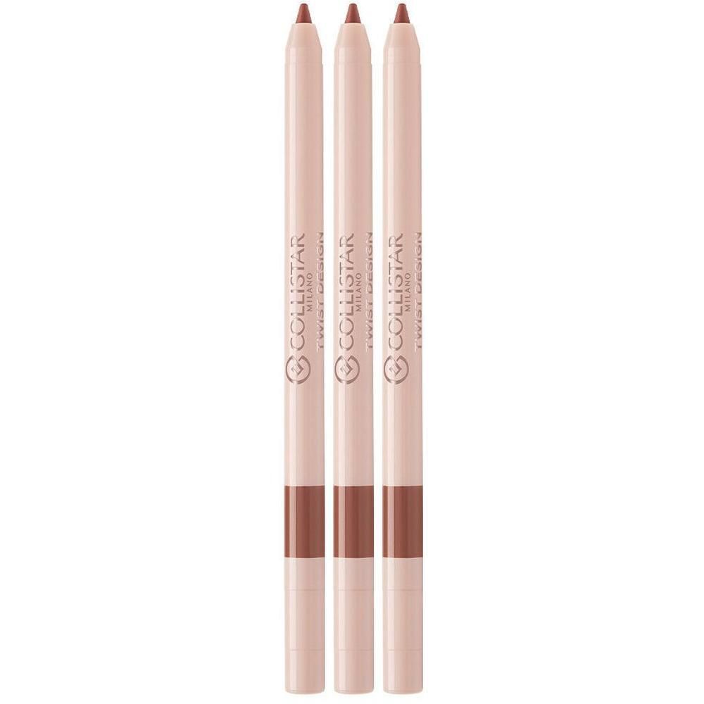 Drie Collistar Twist Design Lipliners in roze-beige met bruine punt.