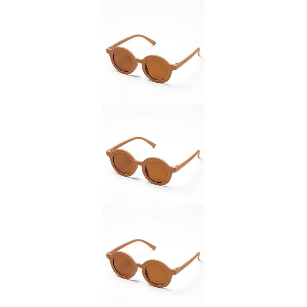 Lunettes de soleil enfant marron, verres et branches ronds.