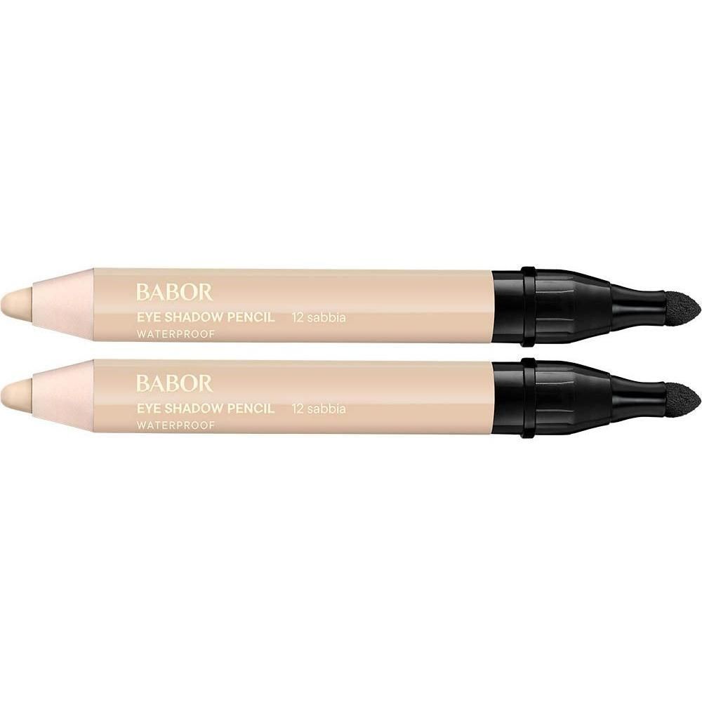 Twee Babor oogschaduwpotloden beige, waterproof, met applicator.