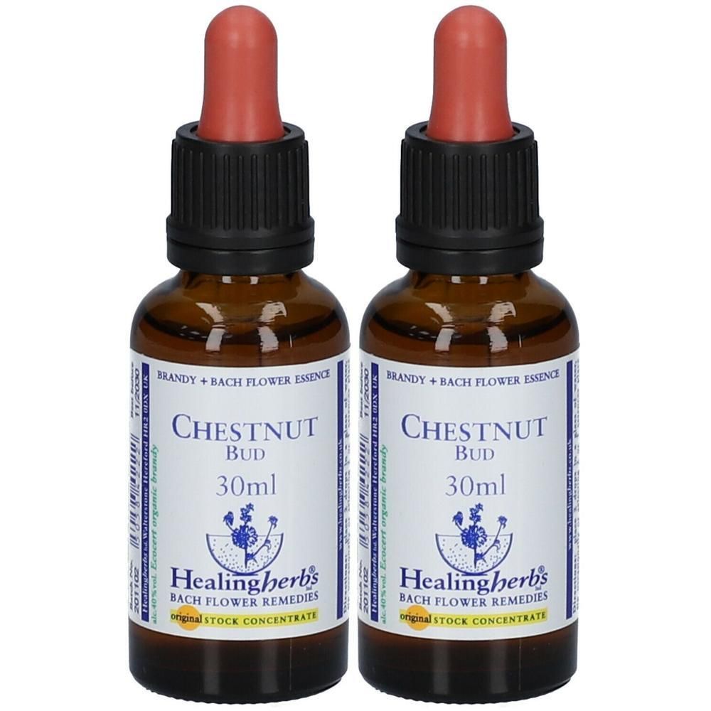 Deux flacons d'essence Healing Herbs Chestnut Bud, 30ml chacun.