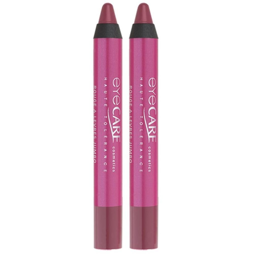 Deux rouges à lèvres jumbo Eye Care roses à pointe biseautée.