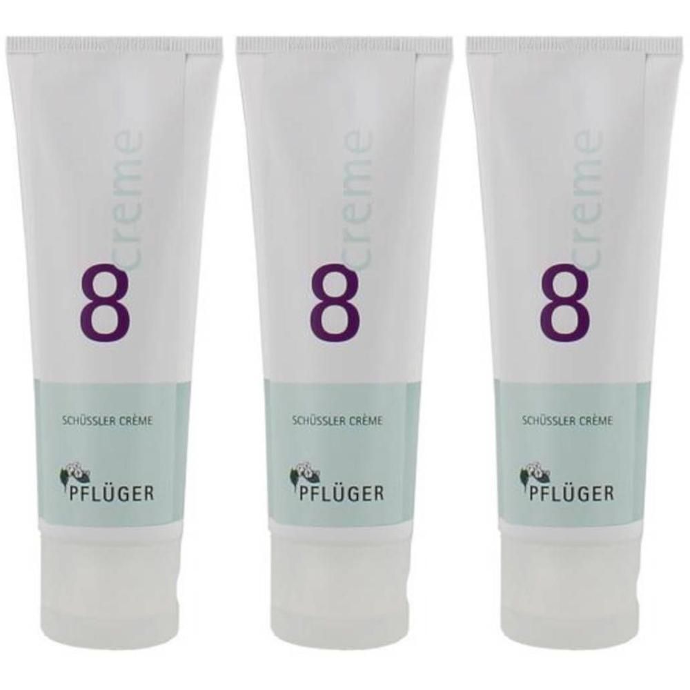 Trois tubes de Crème Schüssler N° 8 de Pflüger.