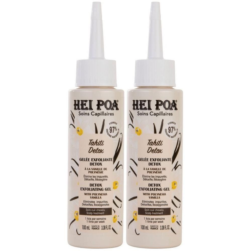 Deux flacons de Hei Poa Tahiti Detox Gelée Exfoliante Detox.