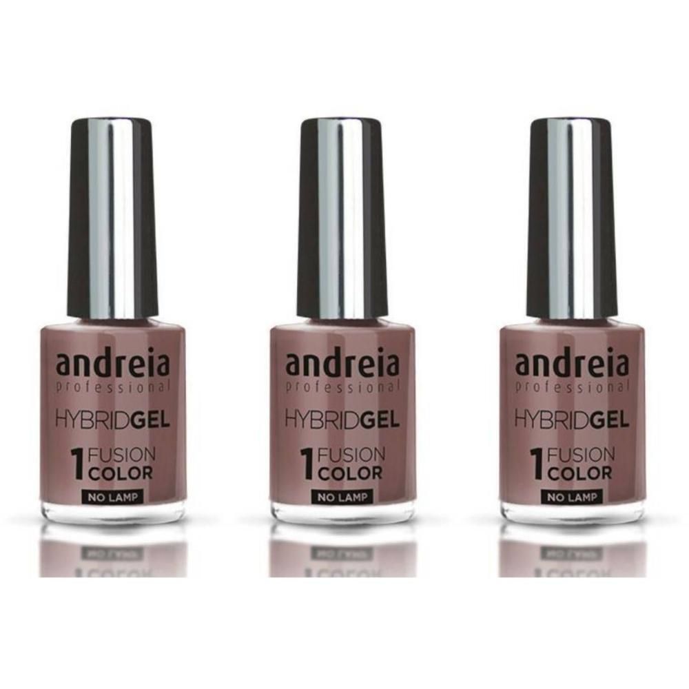 Trois flacons de vernis Andreia Hybridgel, couleur 1 Fusion Color.