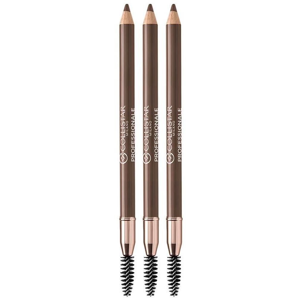 Trois crayons à sourcils marron avec brosse, Collistar Professionale.