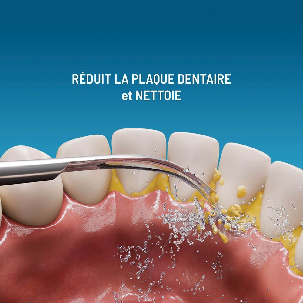Outil de détartrage nettoyant les dents et la gencive.