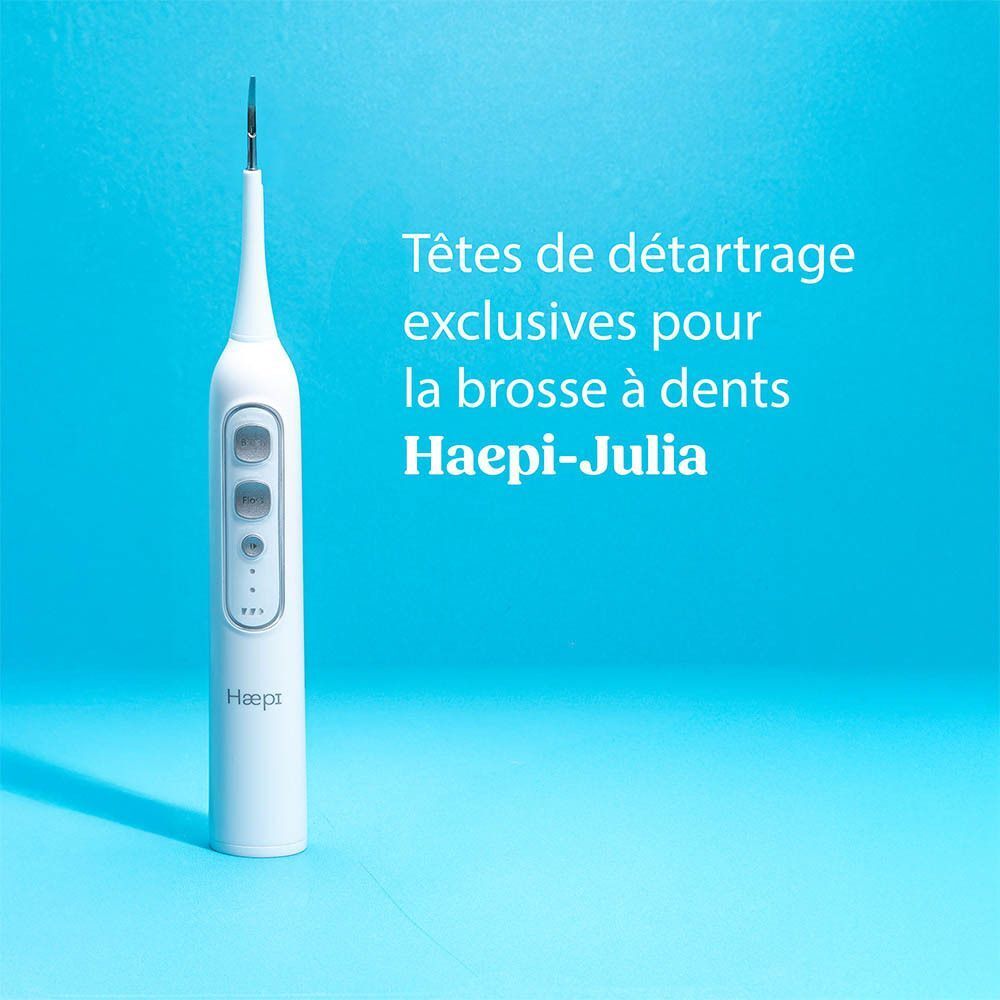 Brosse à dents sonique Haepi-Julia avec embout remplaçable.