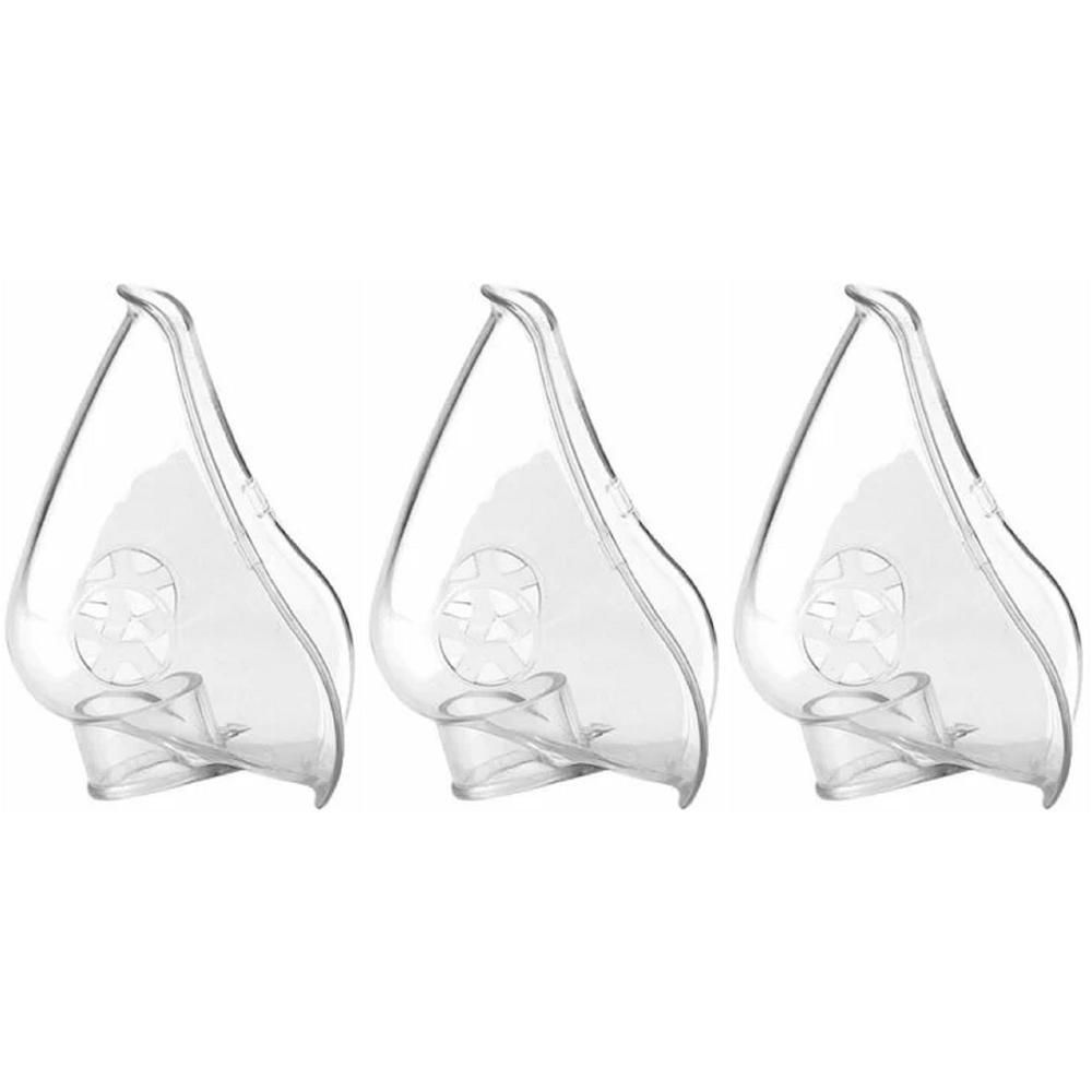 Trois masques aérosols transparents pour enfants, en plastique.