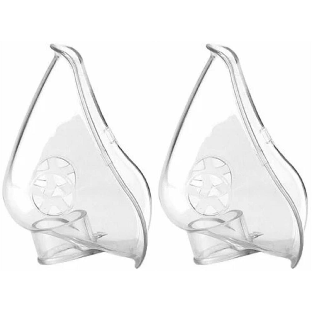 Deux masques aérosols transparents pour enfants, en plastique.