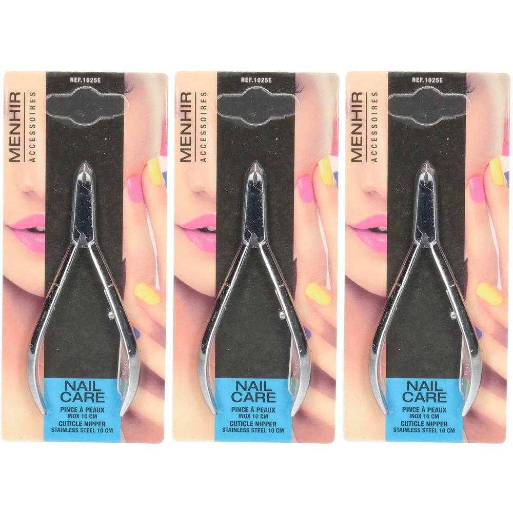 Pince à cuticules en acier inoxydable de 10 cm. Outil de précision pour le soin des ongles.