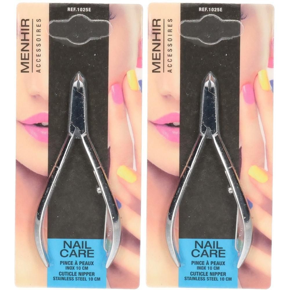 Twee roestvrijstalen nagelriemknippers, 10 cm.